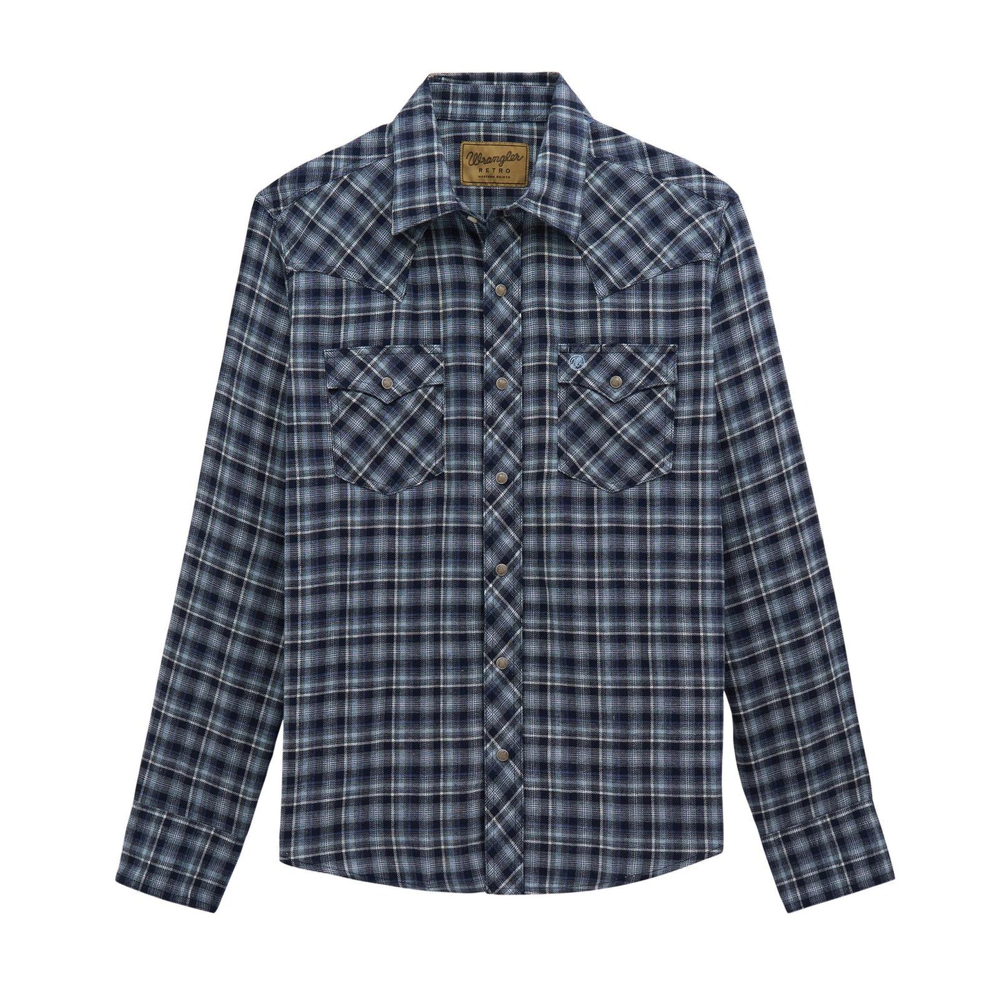 Wrangler Men's Retro® Flannel Long Sleeve Modern Fit Plaid Shirt - Blue/Black