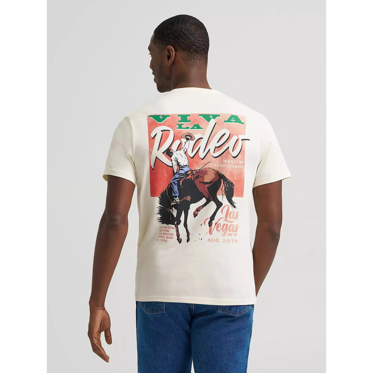 Wrangler Men's Viva La Rodeo SS Graphic Tee Shirt - Antique White