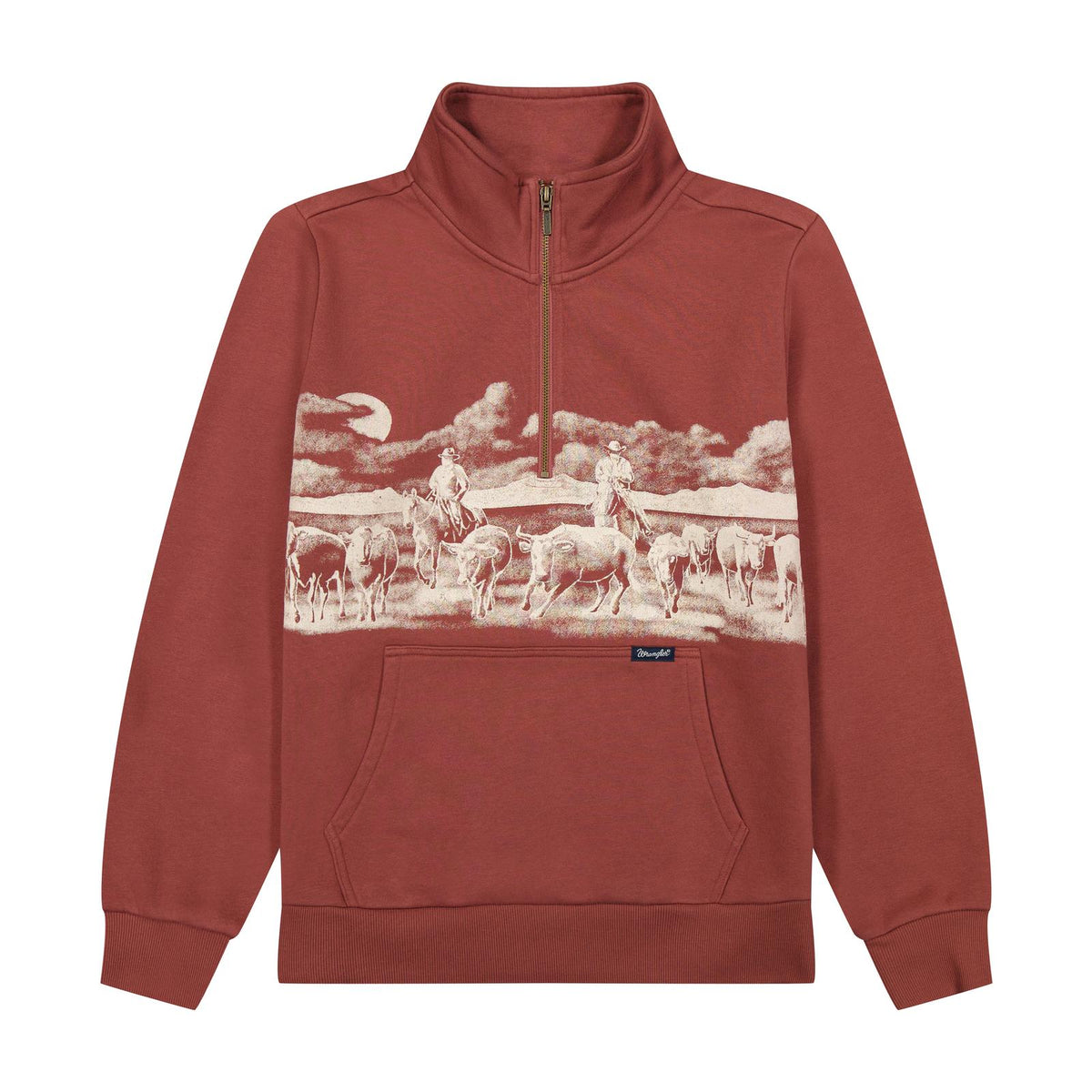 Wrangler Women's Retro Horse 1/4 Zip LS Sweatshirt - Rose