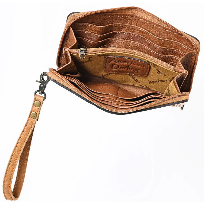 American Darling Women's Leather Western Organizer Bag - Tan