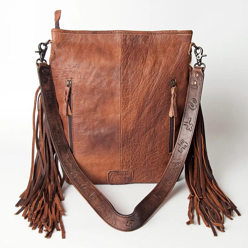American Darling Hand Tooled Genuine Leather Large Cross body Bag