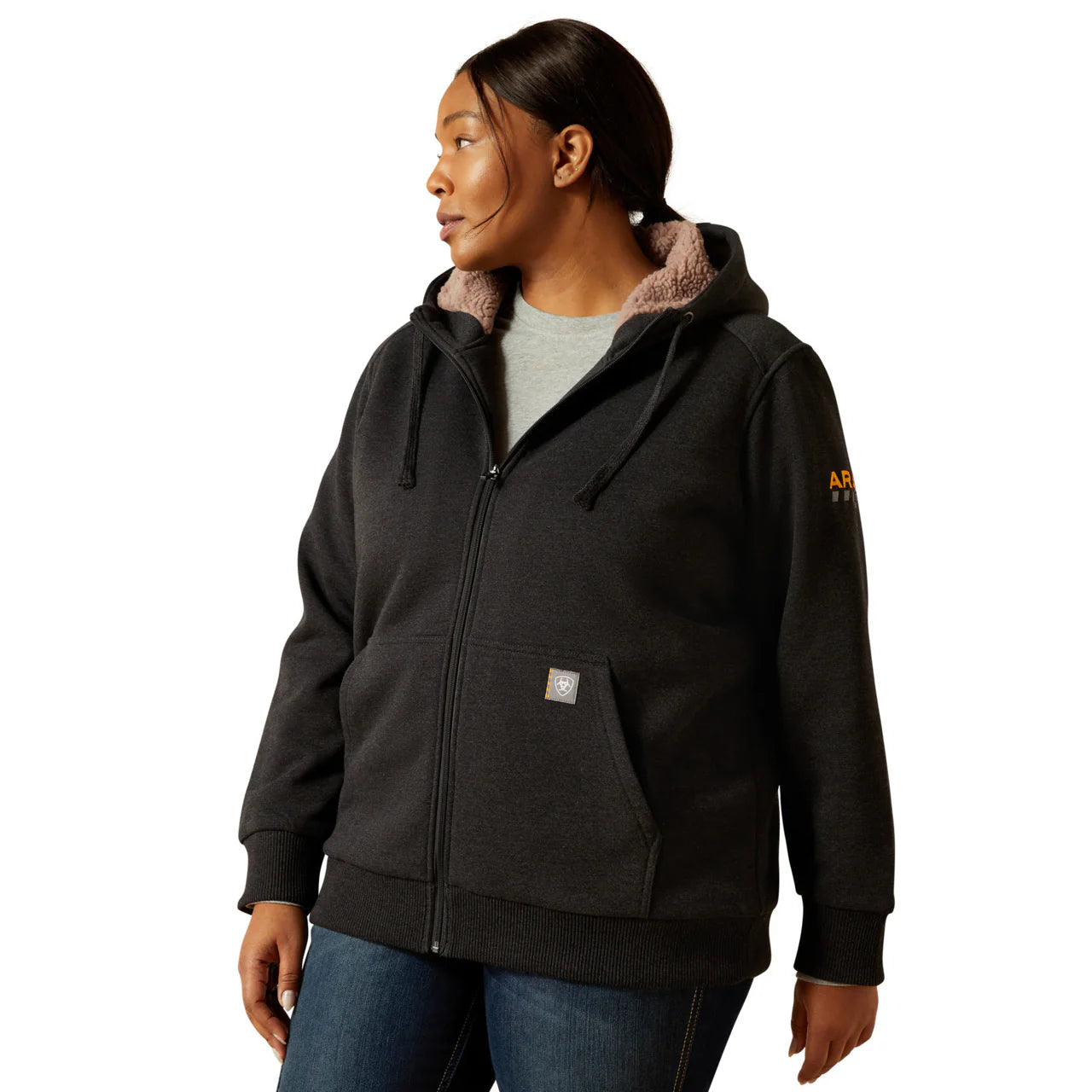 Ariat Women's Rebar All Weather Sherpa Full Zip Hoodie - Charcoal Heather