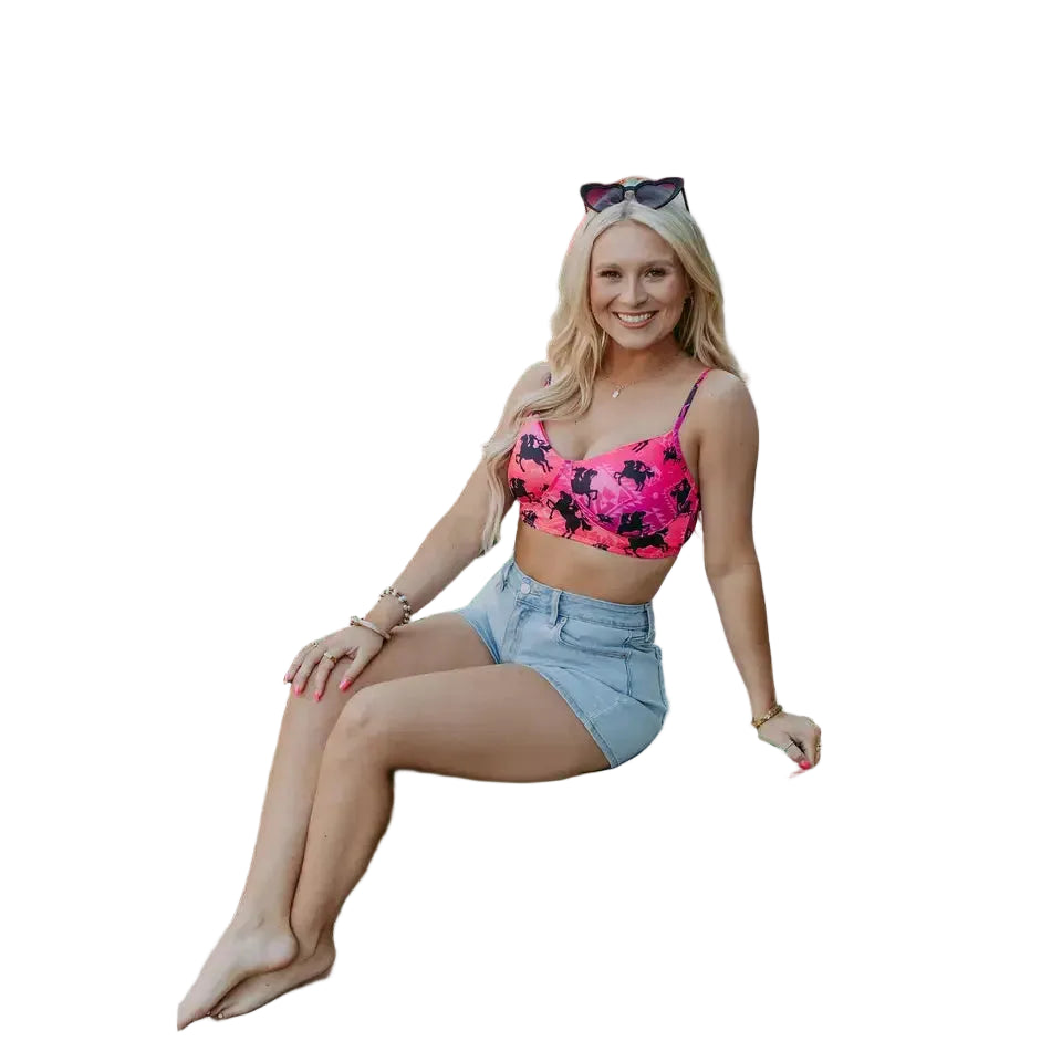Merigold Kiss Cowgirl Bathing Suit Top - Pink