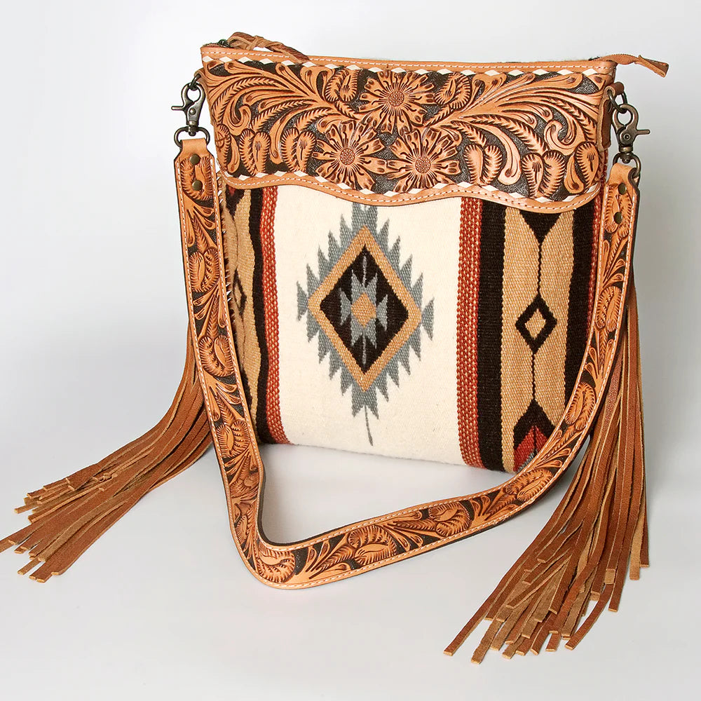 American Darling Saddle Blanket Purse Cream Tan Black