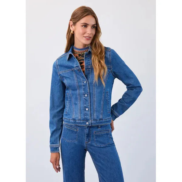 FDJ Women's Basic Denim Jacket- Medium Wash