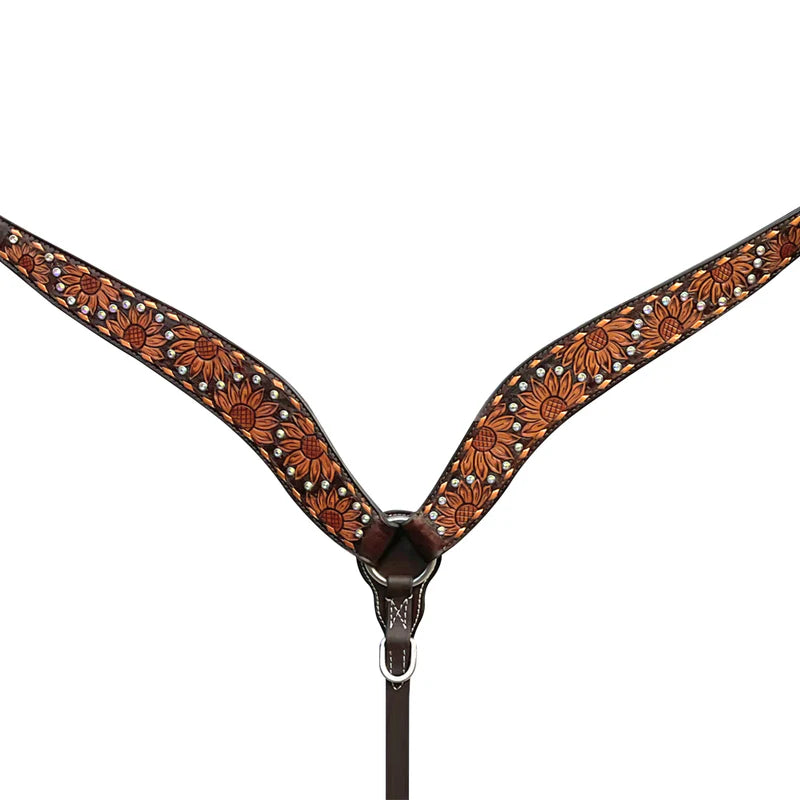 Bar H BER504-Western Leather Breast Collar