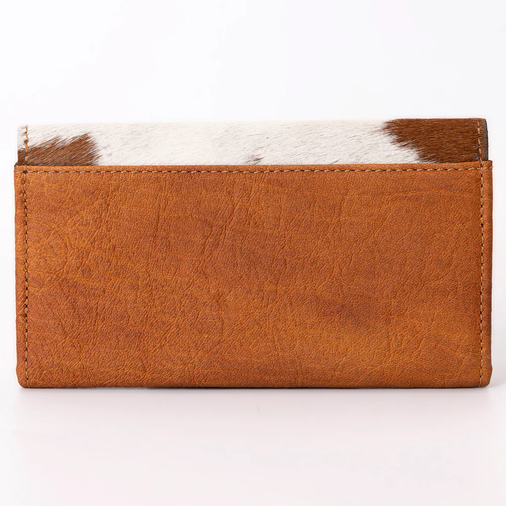 American Darling Hand Tooled Leather and Cowhide Clutch