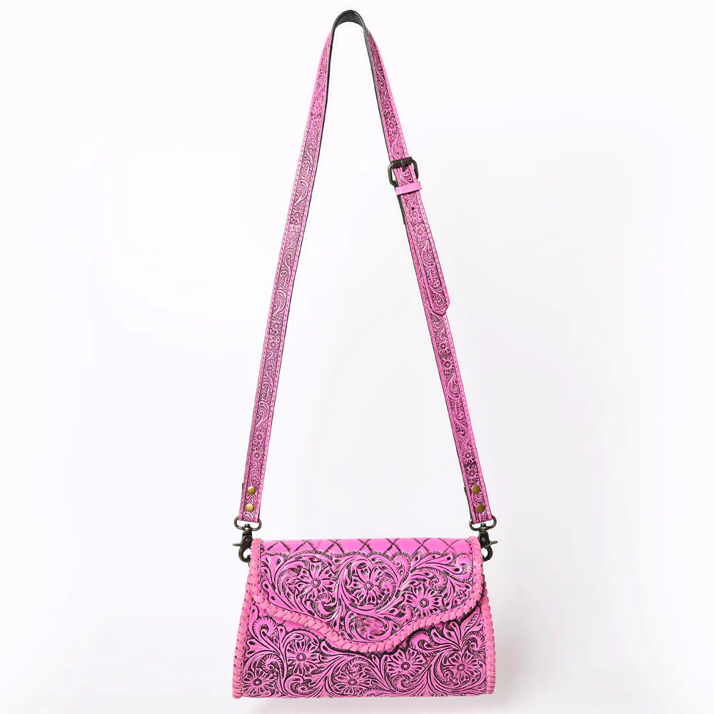 American Darling Leather Purse - Fuschia