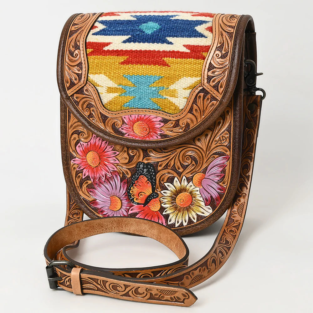 American Darling Women s Hand Tooled Saddle Blanket Crossbody Purse