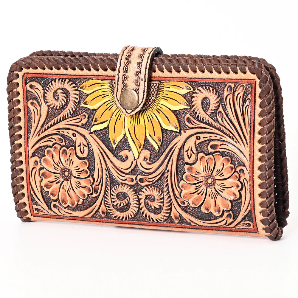 Brown leather wallet clearance womens