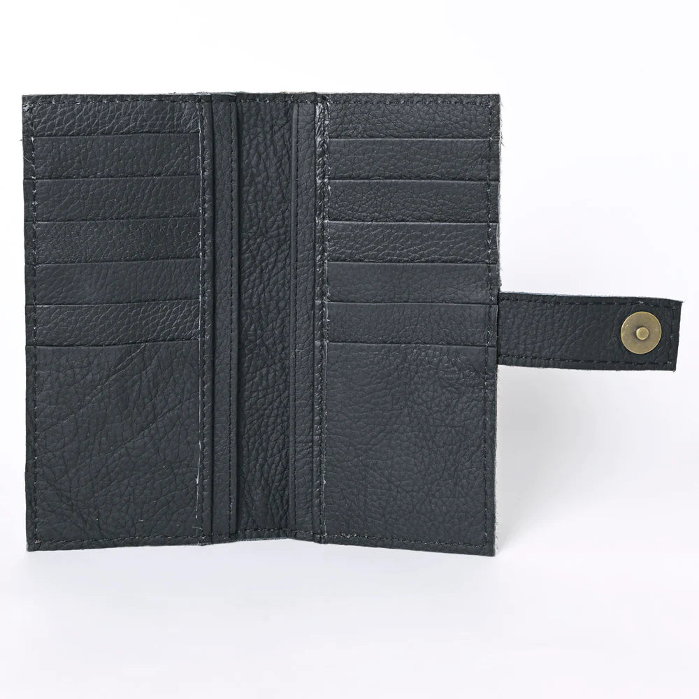 Ohlay Bags Hand-Tooled Hair On Snap Wallet - Brown/Tan