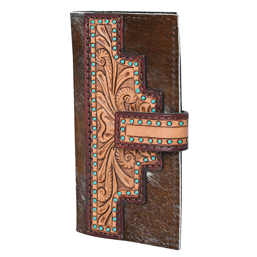 Ohlay Bags Hand-Tooled Hair On Snap Wallet - Brown/Tan