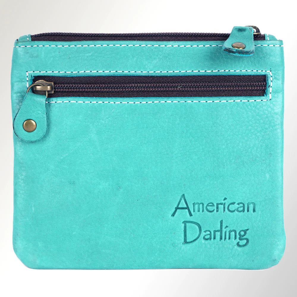 American Darling Leather Coin Purse - Turquoise
