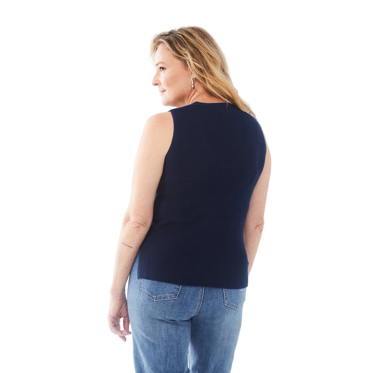 FDJ Women's Textured Tank Top - Navy