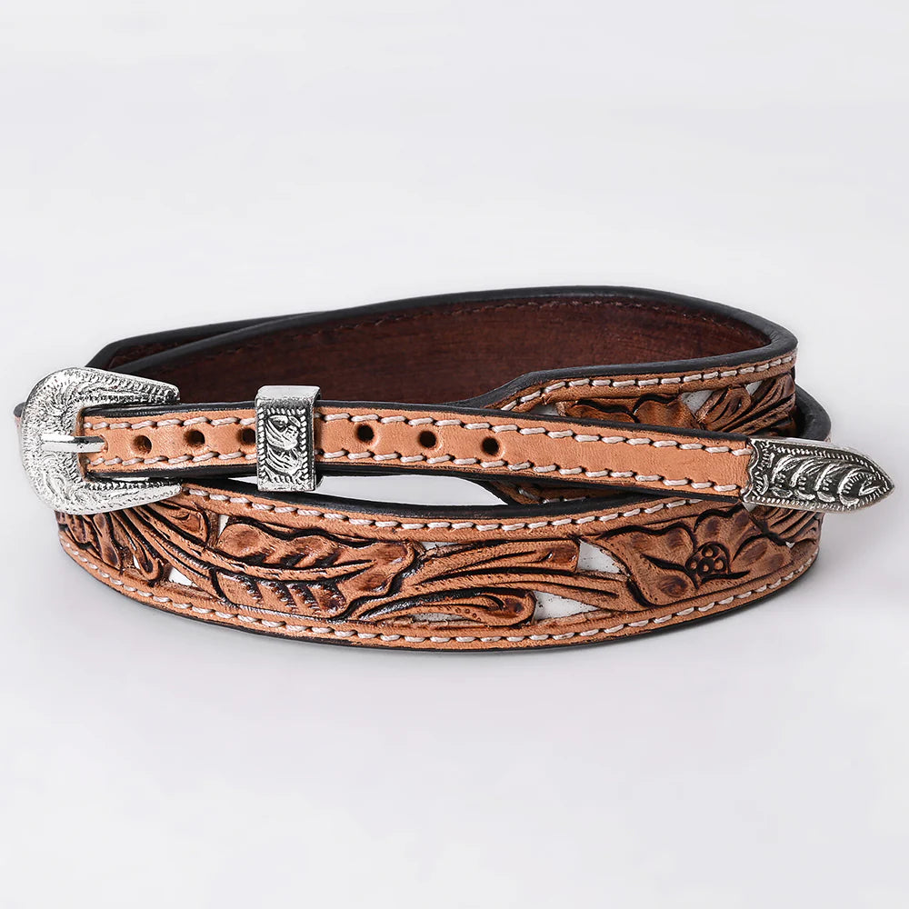American Darling Hand Tooled Geniune Leather Hat Band