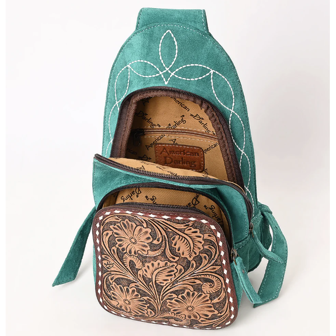 American Darling Women's Genuine Western Suede Leather Sling Bag