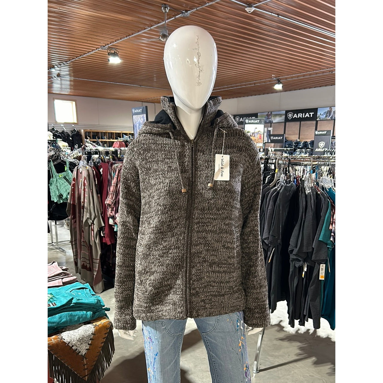 Wild & Free Unisex Wool Sweater - Heather Grey