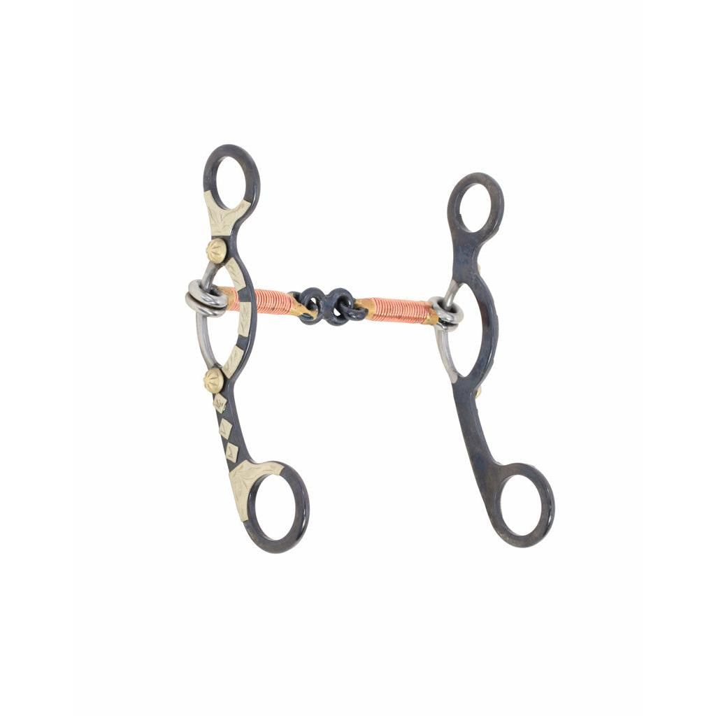 Aime Imports BS Diamond Trim 5 1/4 Gag Bit with Dog Bone- Sweet Iron