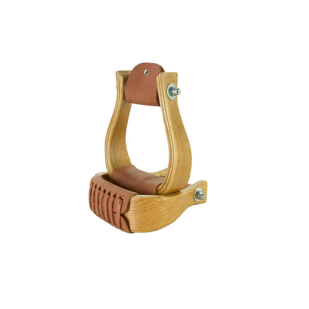 Aime Imports 2" Oak Wood Bell Stirrups