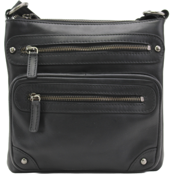 Rugged Earth Leather Black Bag