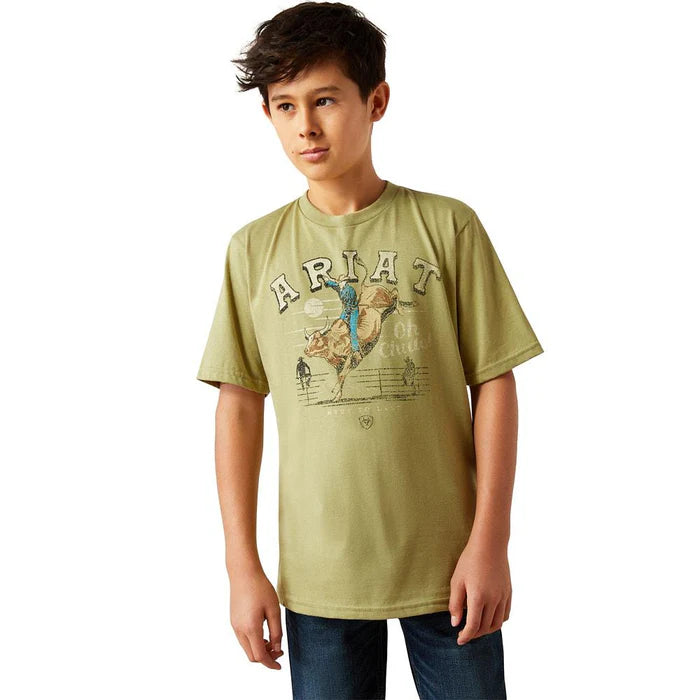 Ariat Boy's Short Sleeve Oh Chute Tee Shirt- Tent Green