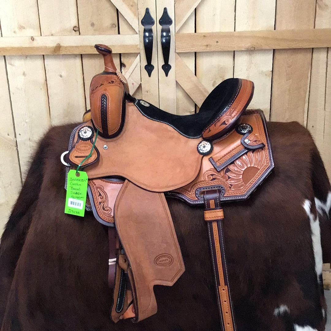 Custom Designed Hybrid Leather/ Neoprene Barrel Saddles- Style Five main image 1