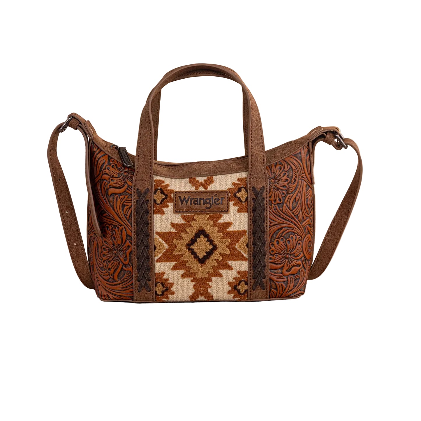Wrangler Women's Tooled Aztec Pattern Print Tote/Crossbody- Multiple Colours - Irvine Tack & Western Wear