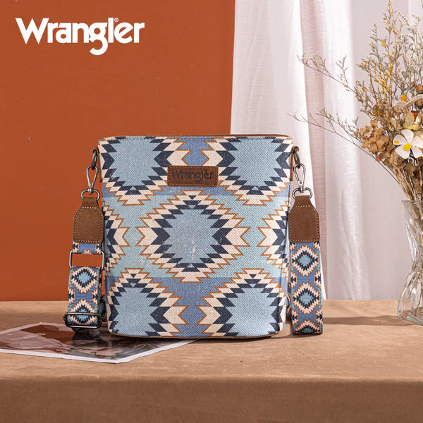 Montana West Aztec Distressed Print Dual Sided Crossbody- Multiple Colors