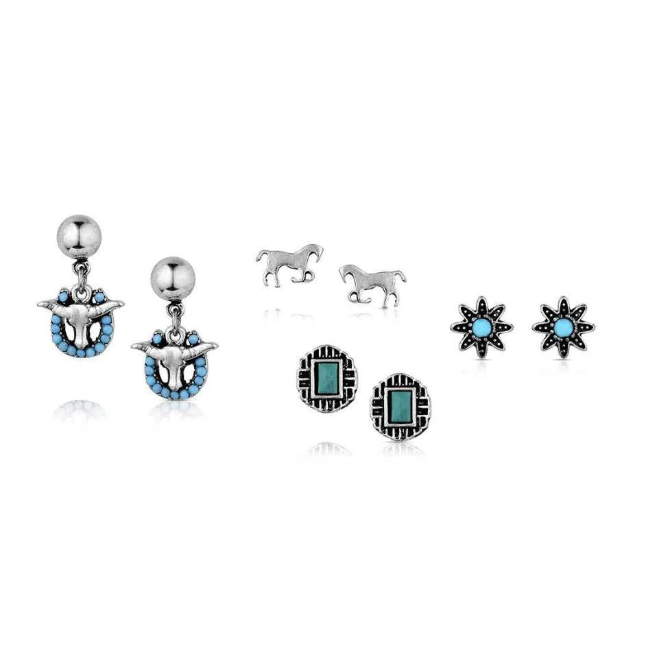 Montana Silversmiths Everyday Western Post Earring Set