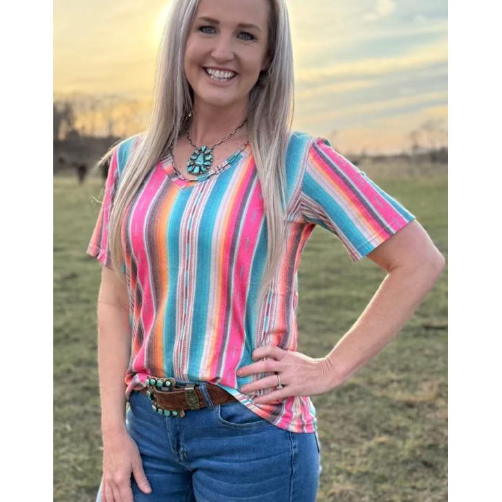 Sterling Kreek Women's Short Sleeve Summer Serape Shirt