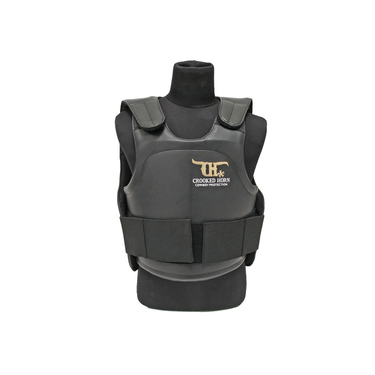 Crooked Horn Bull Rider/Bull Fighter Pleather Protective Vest - Black