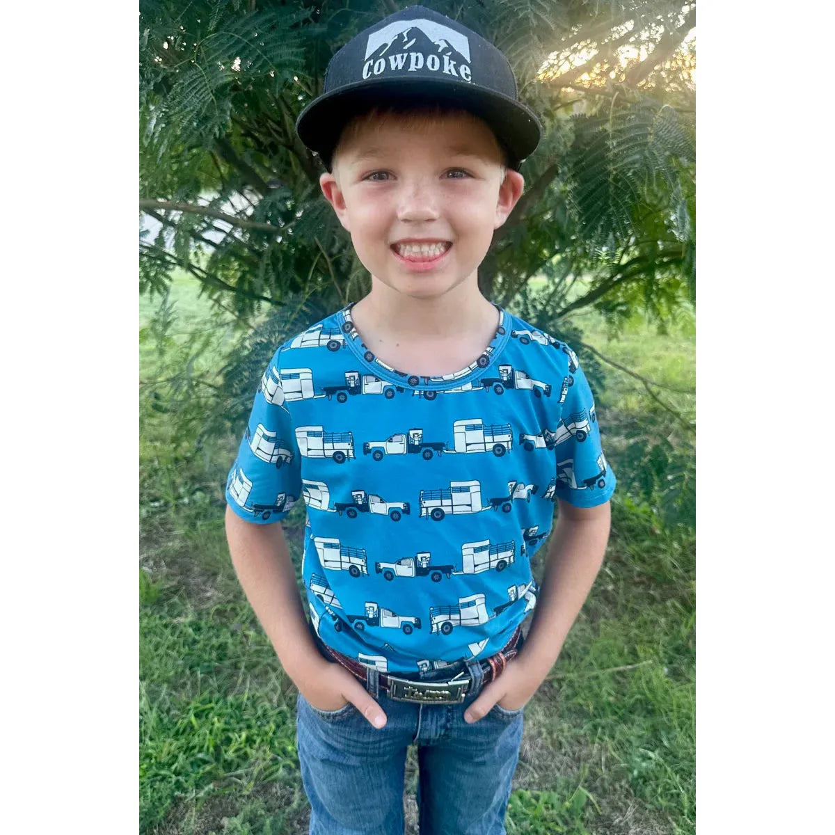 Sterling Kreek Boy's Short Sleeve Lil' Hauler Tee Shirt- Blue