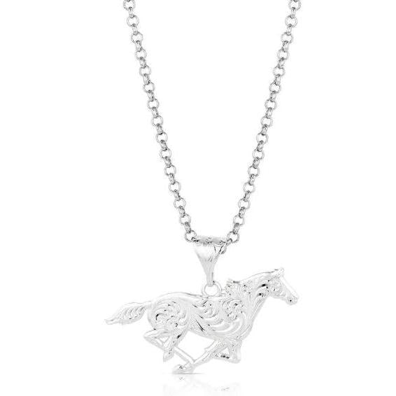 Montana Silversmiths Out West Running Horse Necklace