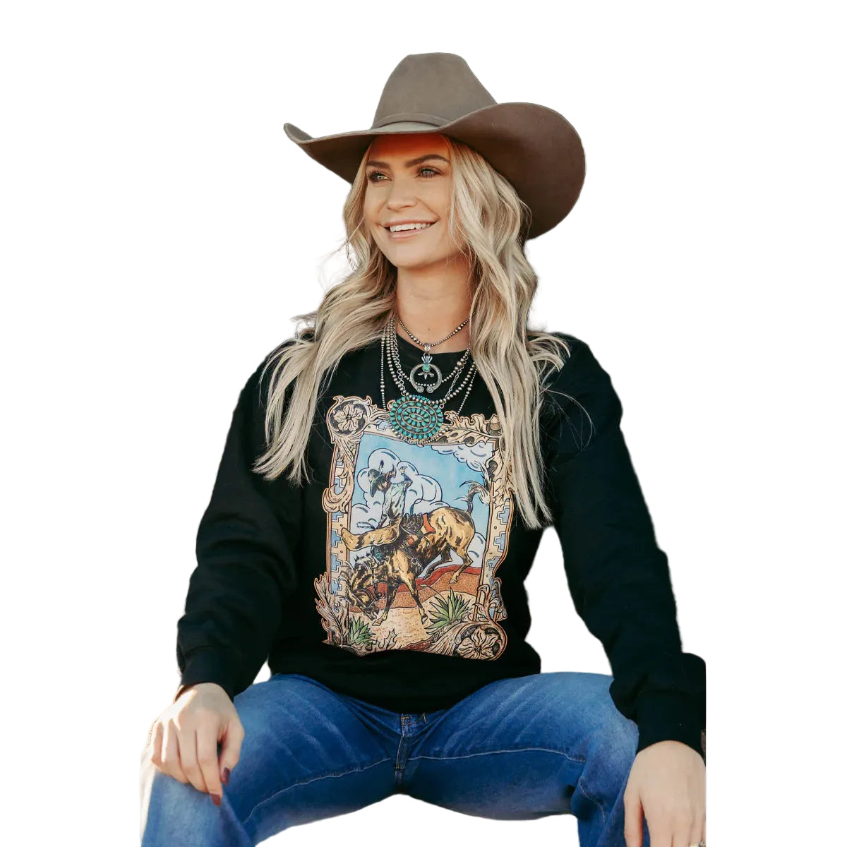 Sterling Kreek Women's Long Sleeve Rough Start Pullover- Black