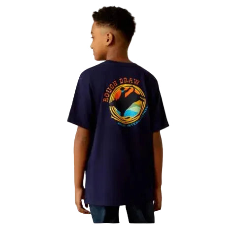 Ariat Boy's Short Sleeve Rough Draw Tee Shirt - Classic Blue