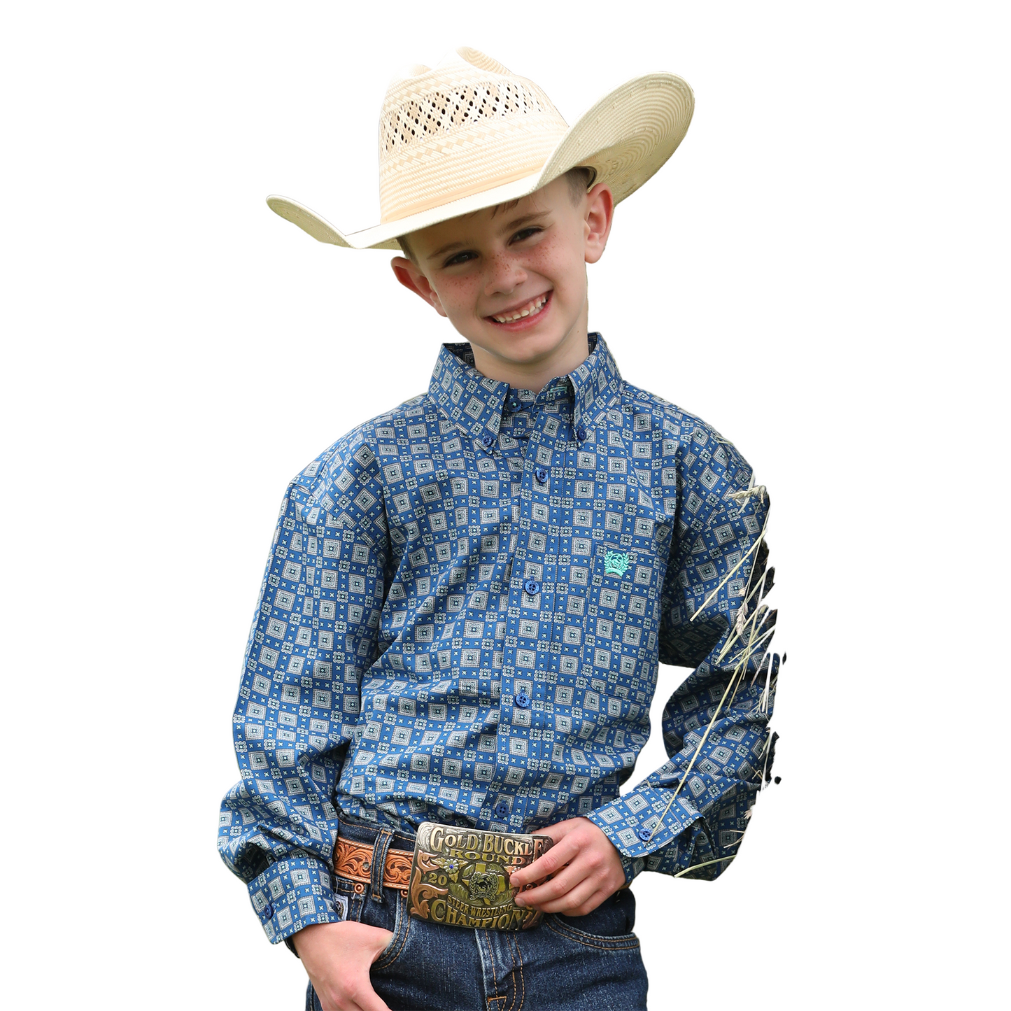 Cinch Boys Long Sleeve Shirt - Royal Blue