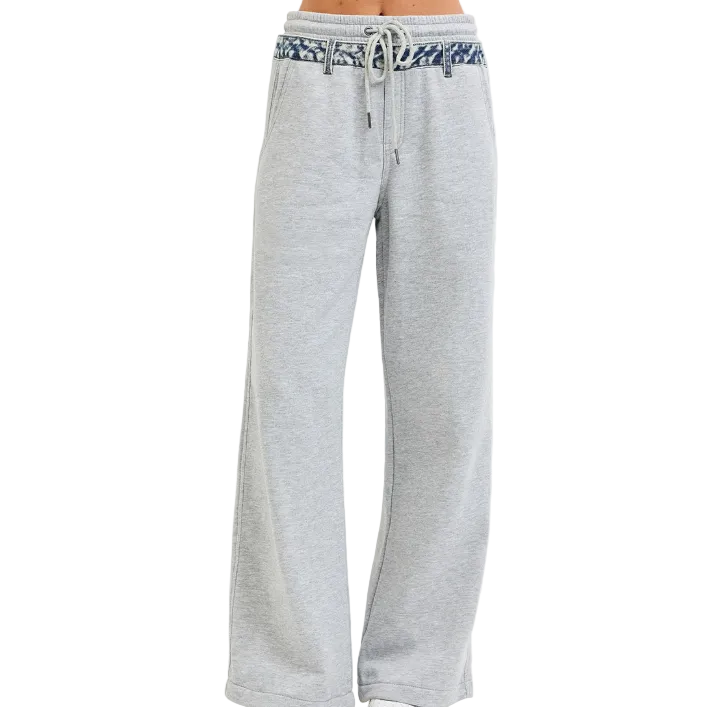 Risen Women's Oversized Jogger Sweatpants - Heather Grey