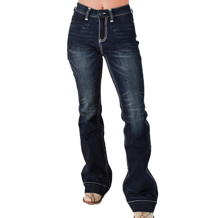 Cowgirl Tuff Women's Tuff Cowgirl Classic Trouser- Dark Wash