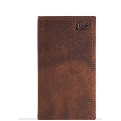 Justin Genuine Leather Rodeo Wallet- Medium Tan Buffalo