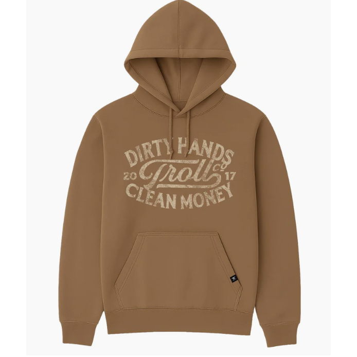 Troll Co DHCM Women's Model T Hoodie- Dark Tan