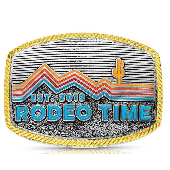 Montana Silversmiths Retro Rodeo Time Buckle
