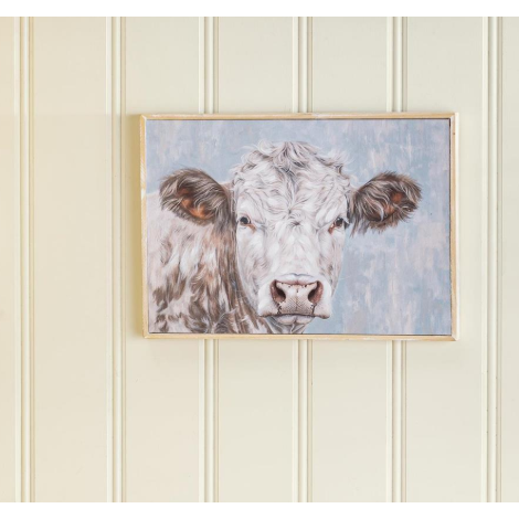 Evergreen Petal & Plow Indoor White Cow Wall Decor - Irvine Tack & Western Wear