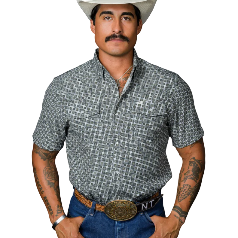 Ferrell Brand Men's The Colton Short Sleeve Shirt- Green - Irvine Tack & Western Wear