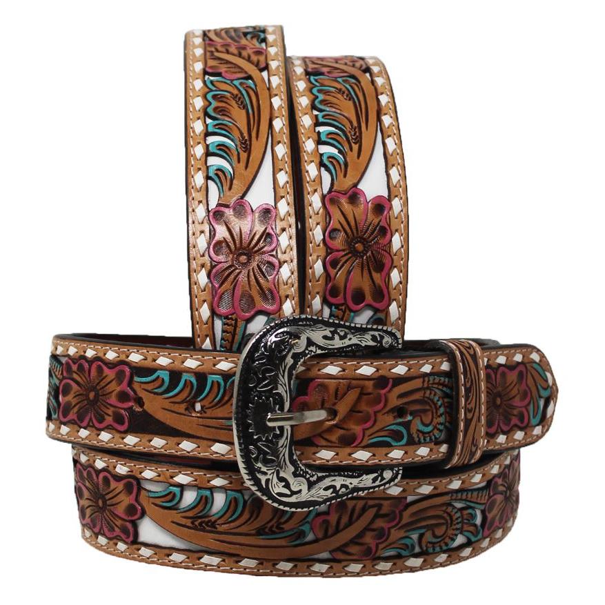 Western Men's 1 1/2" Tooled Belt