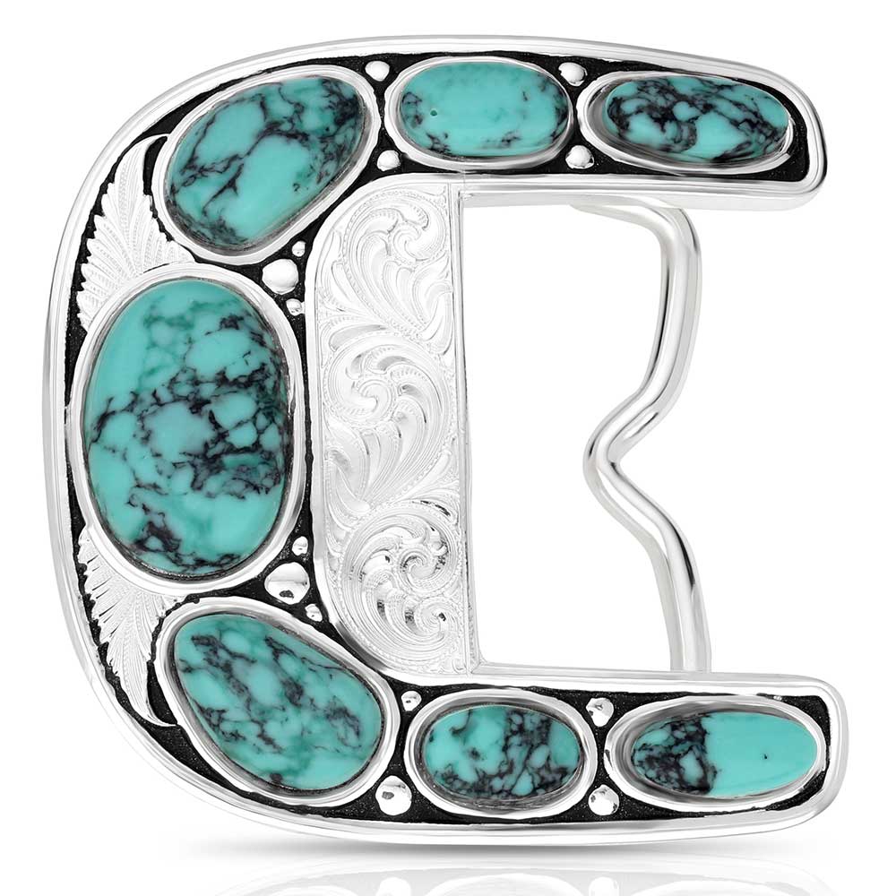 Montana Silversmiths Clear Blue Sky Turquoise Belt Buckle
