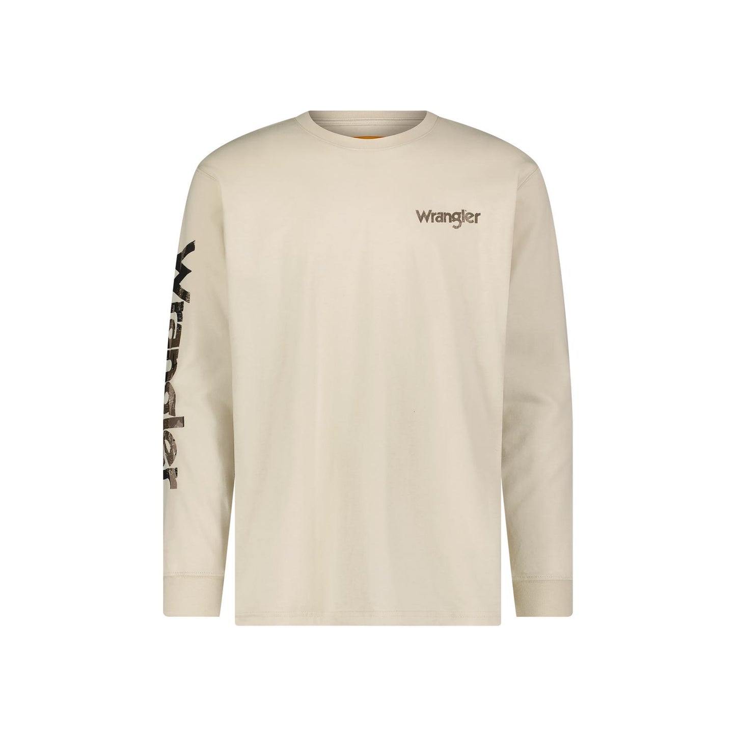 Wrangler Men's FR Flame Resistant Graphic Long Sleeve Tee Shirt- Sand