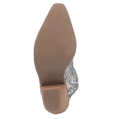 Dingo Women's Dance Hall Queen Fabric Boots - Silver