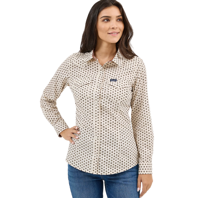 Wrangler Women's Long Sleeve All Occasion Snap Shirt - Mosaic