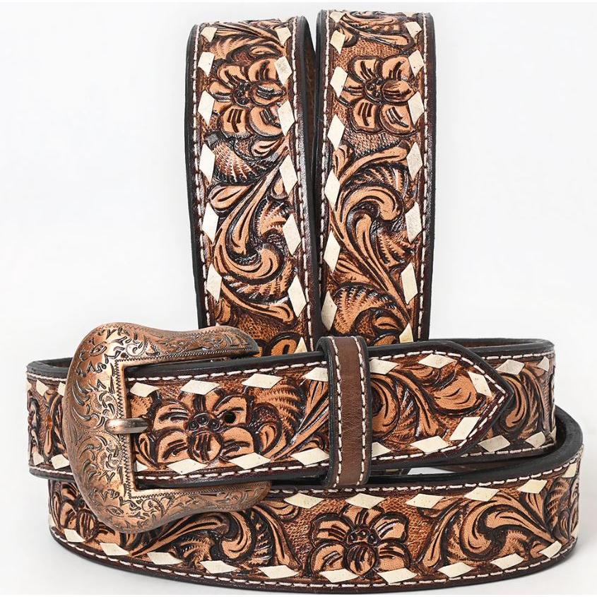 American Darling Unisex Hand Carved Western Leather Belt