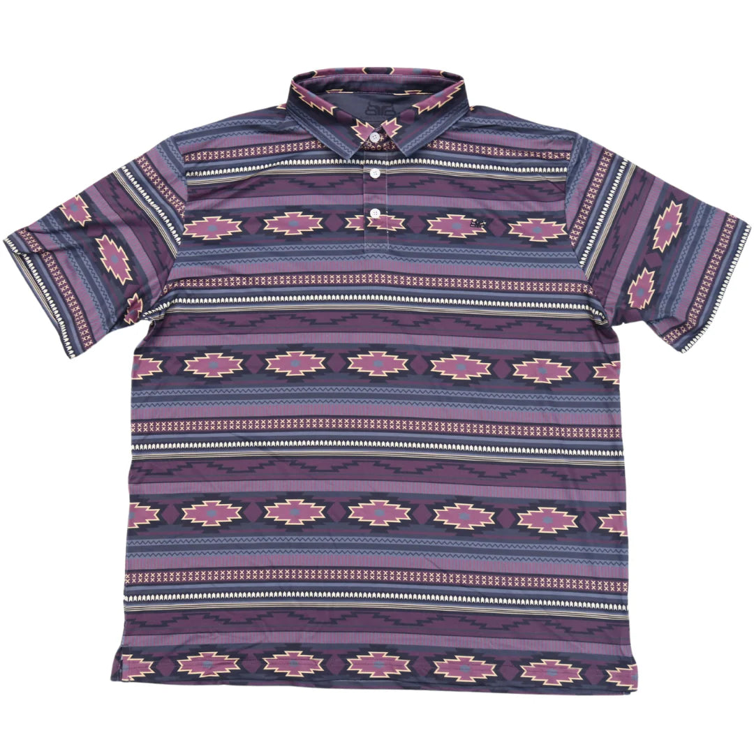Baredown Brand Aztec Polo - Maroon